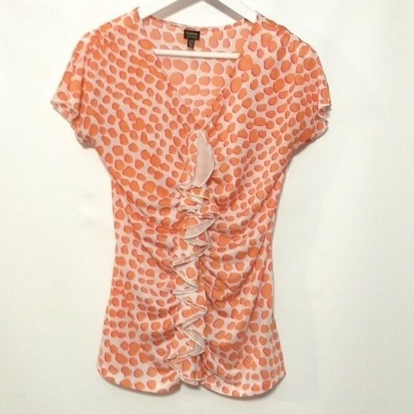 Rafaella studio orange polka dot ruffle small - Picture 1 of 4